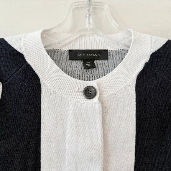 Ann Taylor | Mixed Stripe Sweater Jacket - Picture 2 of 9